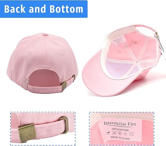 Baseballcaps for menn og kvinner - bomull, Rosa