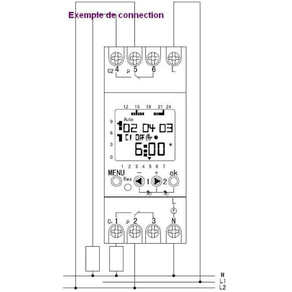 AHC822 Dubbelkanalstimer, 220V Modulär Klocka, 7 Dagar, 24 Timmar, Programmerbar Pooltimer, Elektronisk LCD Digital Strömbrytare, Digital Klocka
