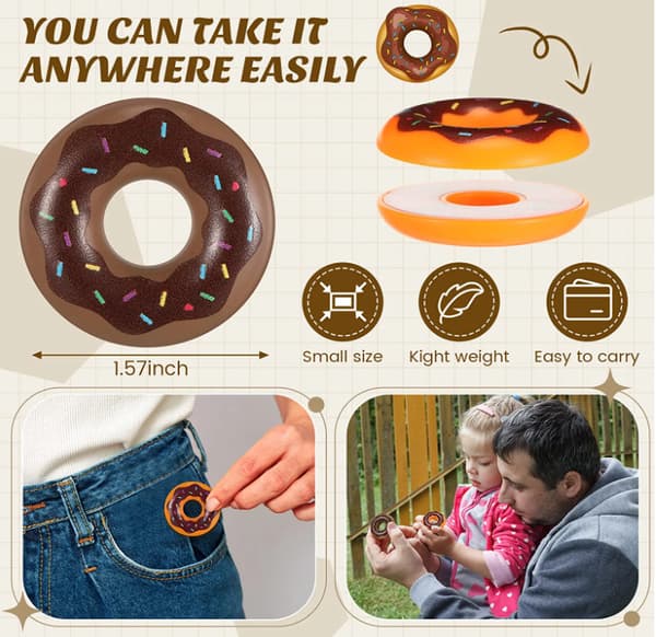 2 mønter Magnet Violin Push Slider Mønt Donut Hånd Spinner Violin