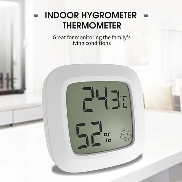 Mini Termo-Hygrometer, Inomhus, Baby, Sovrum, med Magnetisk Display (Celsius Vit)
