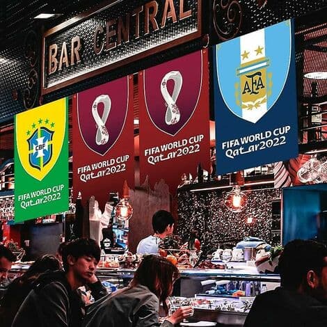 Stykker, 2022 VM Qatar Emblem Flagg Hengende Flagg Bar Dekorasjon