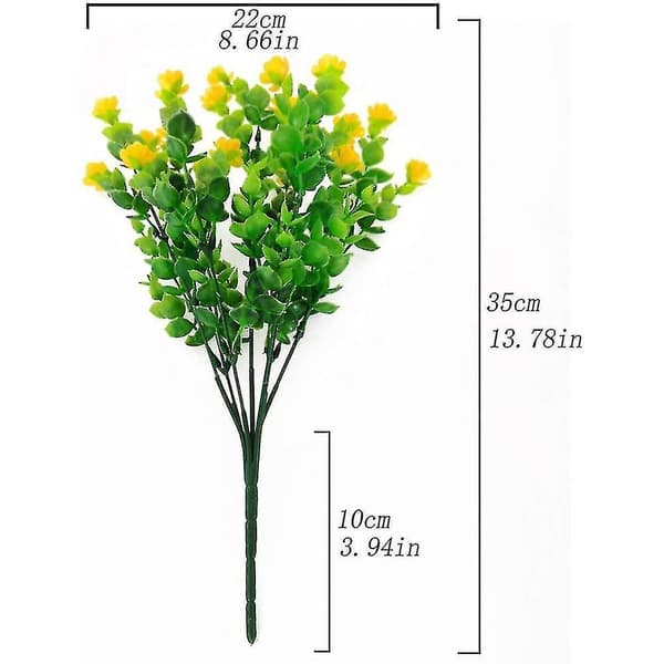 4 stk. Kunstig Eukalyptus Buket Planter Grønt, Uv-resistent Falsk Eukalyptus