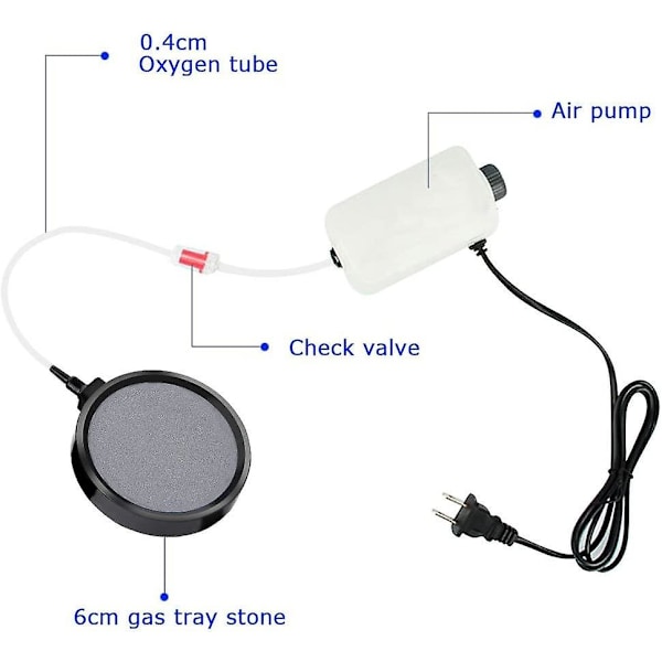 Akvarieluftsten bubbelskiva, fiskakvarium bubbel luftsten Dichichir ersättning för fiskakvarium Koi damm 10,7 cm hydroponisk pump dammdekor