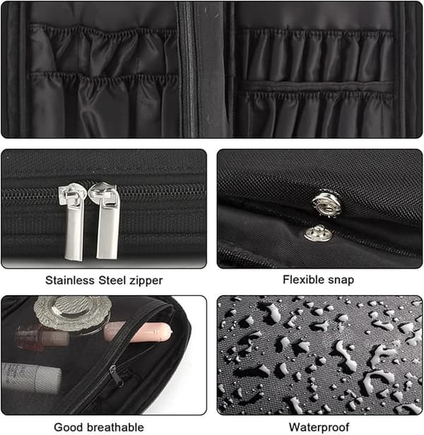 1 stk. Sort Makeupbørste Taske Rejse Kosmetik Organizer
