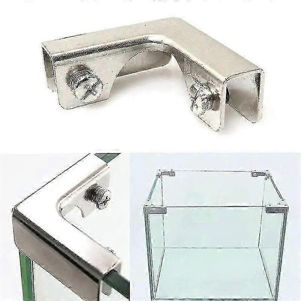 4 stk. L-formede glasfastgørelsesklemmer 2-vejs glas til 6-10 mm møbelhardware glastilbehør