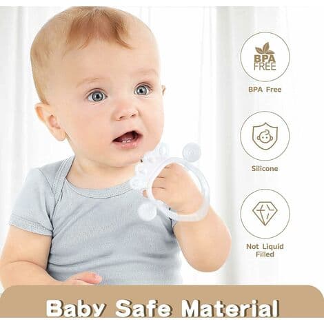 Baby bidering, rav og gennemsigtige bideringe 2 stk.