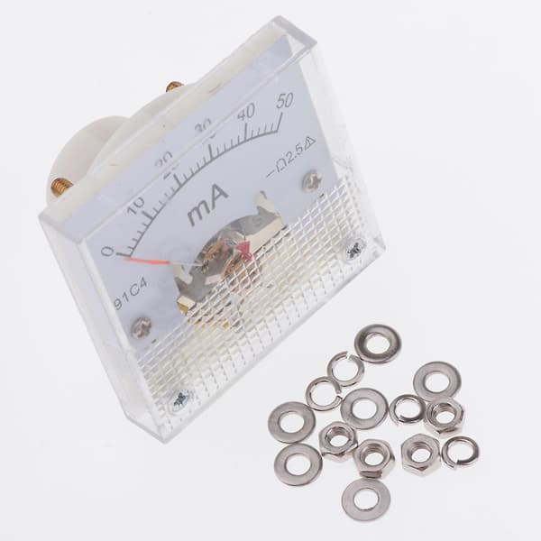 DC Amperemeter Analog Panelmätare Amp Meter Strömmätare Pekartyp 0-20mA 4.3 x 4.3 x 3.5cm 0-50mA