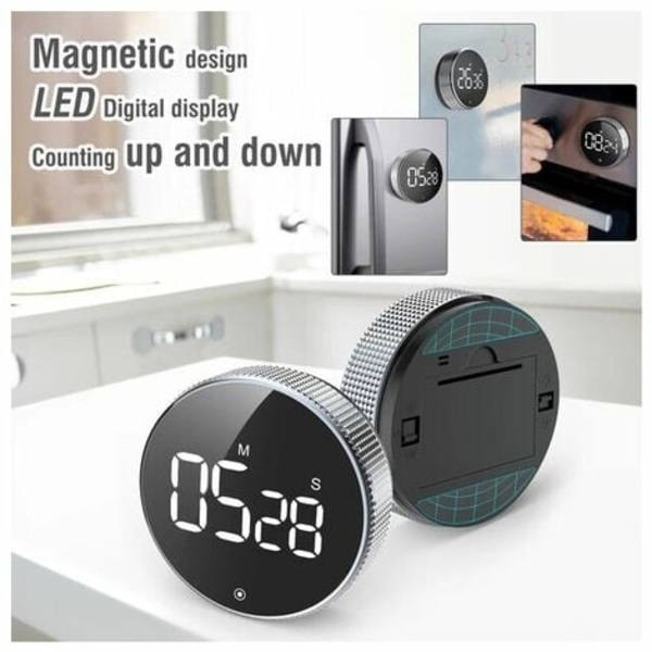 Køkken Timer, Nedtællingstimer til Køkkenmadlavning Træning, Digital Magnet Timer LCD Display