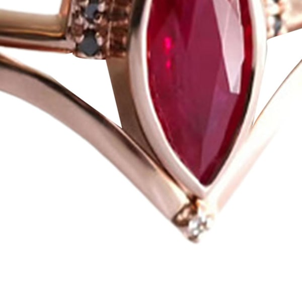 2 kpl/setti Rhinestone Retro -pari-sormukset Seos Punainen Prismamainen Tekokristalli Sormukset Viehätys Korut US 8