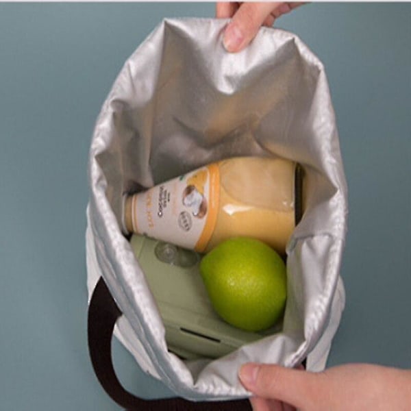 Canvas Lunch Bag Tjock Aluminiumfolie Foder Box Kylare Handväska Picknick Middag Behållare Matförvaring