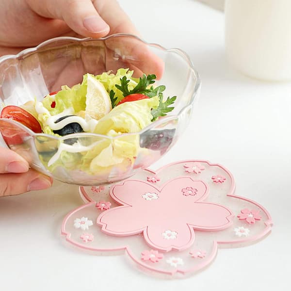 2 stk. Coasters Bløde PVC Sakura Måtter Coasters Bordmåtter Ch