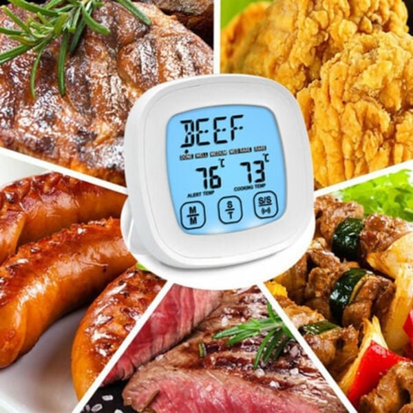 Digital kötttermometer för bakning, BBQ, grillning med 1 sonder och en timer