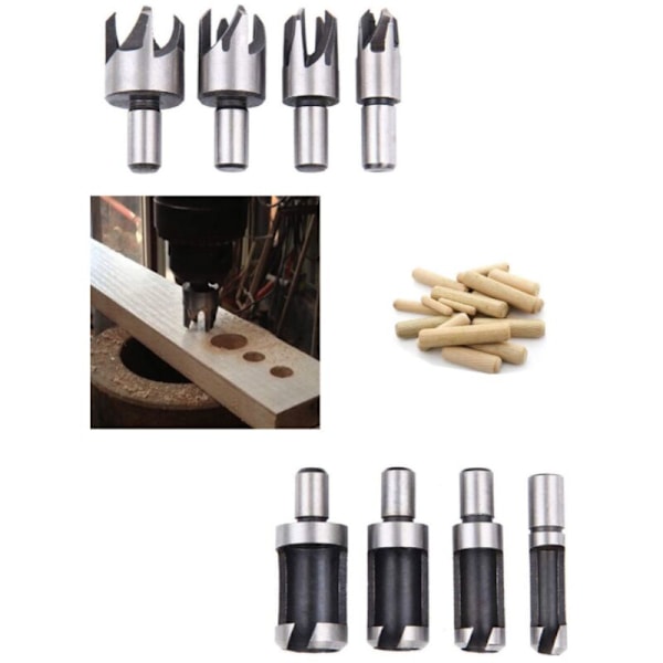 Träbearbetning Hex Countersink Bit Set Titanpläterade korkskruvbits (4pc Claw korkskruv)