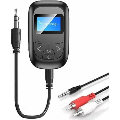 3-i-1 Bluetooth-sender og -mottaker, Bluetooth 5.0-sender med skjerm, trådløs Bluetooth-mottaker med 3,5 mm