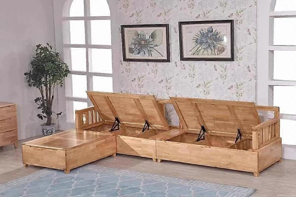 2 stk. Sofa trekant fjederhængsel opbevaringsseng kasse tilbehør sort
