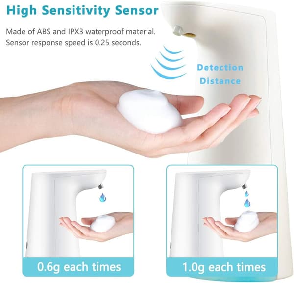 Automatisk sæbedispenser, 250 ml flydende sæbedispenser med