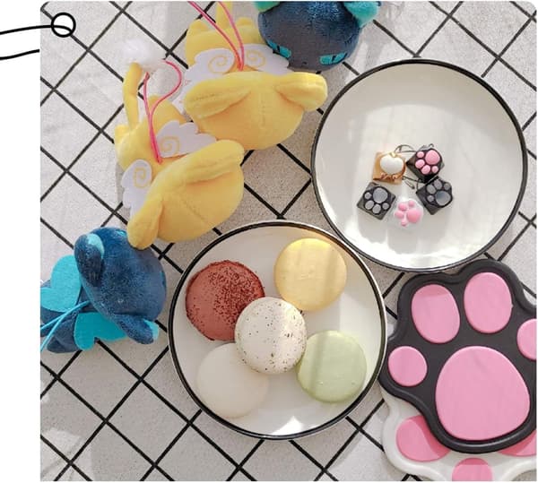 Kattepote Kop Måtte, Silikone Gummi Brikke, 3D Kattepote Kop Måtte