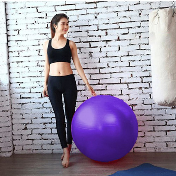 Stabilitetsboll, Yogaboll, Fysisk Kärnträning, Balans Purple 55Cm
