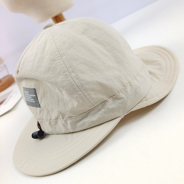 Solhatt med bred brem (beige), dobbeltlags klassisk Combat