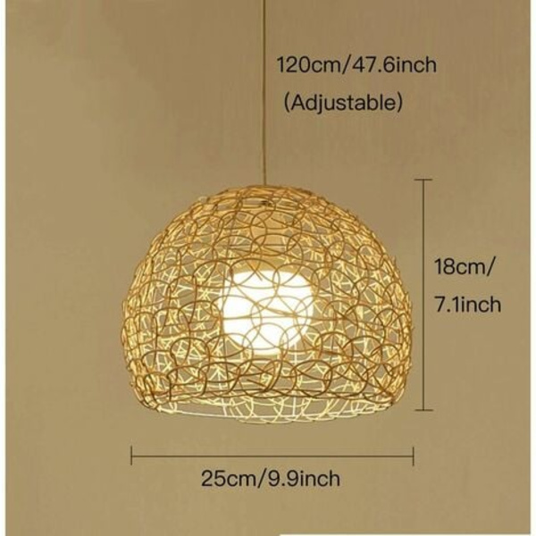 Rattan taklampa Handvävd sfärisk pendellampa Indonesisk lantlig stil rotting ihålig taklampa lantlig stil chan