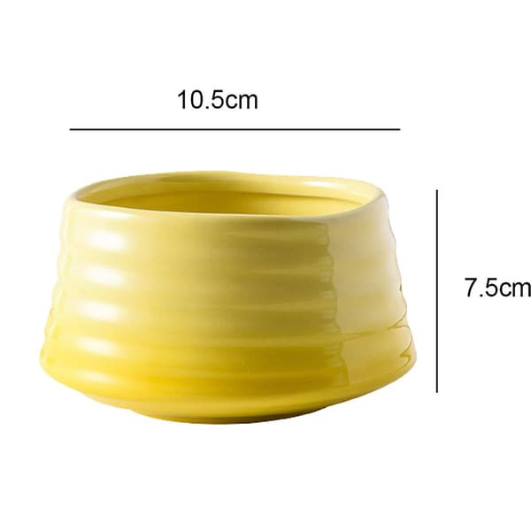 Gradient Tråd Vandskål Kæledyrsskål Keramisk Katteskål Light Yellow