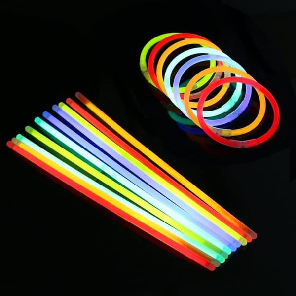 100 st Fluorescerande Glow Sticks, 5 olika färger lysande