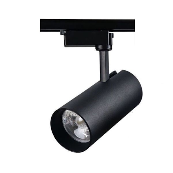 Spottlights LED spårbelysning, 30W spårbelysning, köpcenter och mataffär spårbelysning, hög effekt COB spårbelysning (svart skal neutral ljus-4000K, 30w läge),