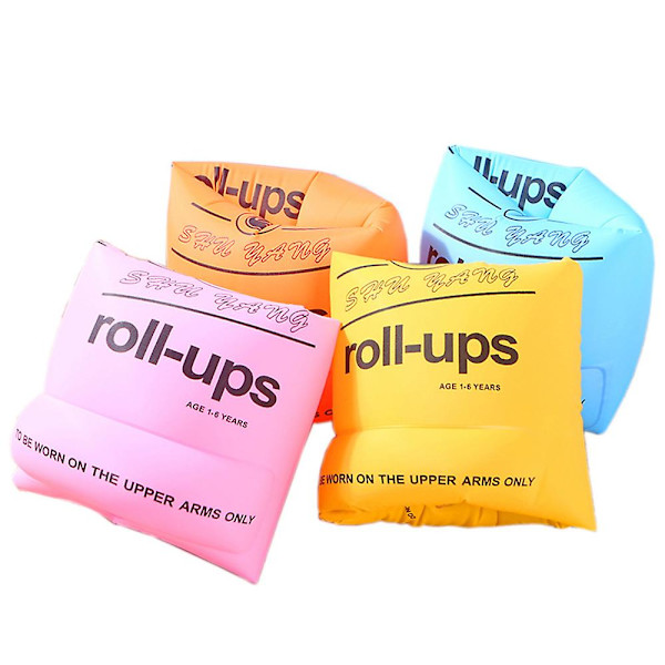 Armbands Uppblåsbara Simningsarmbandsringar Flytarmhylsor Rulla Upp Armflytare För Barn Och Vuxna Pink