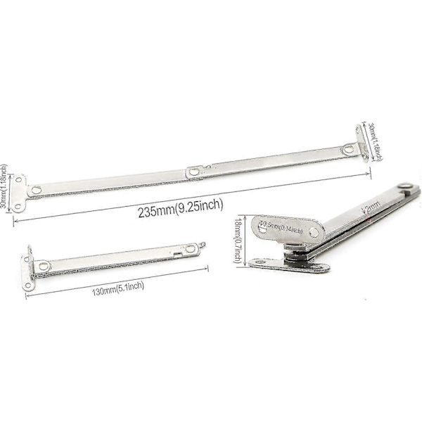 Möbelskåp Rostfritt Stål Roterbart Vikbart Lock Stöd Gångjärn Silverton, 4-pack/BL