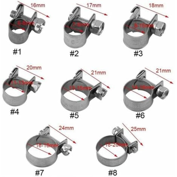 10 Pack Heavy Duty Stainless Steel Fuel Hose Clamps 6mm-20mm Optional Size for Plumbing (13-15mm)