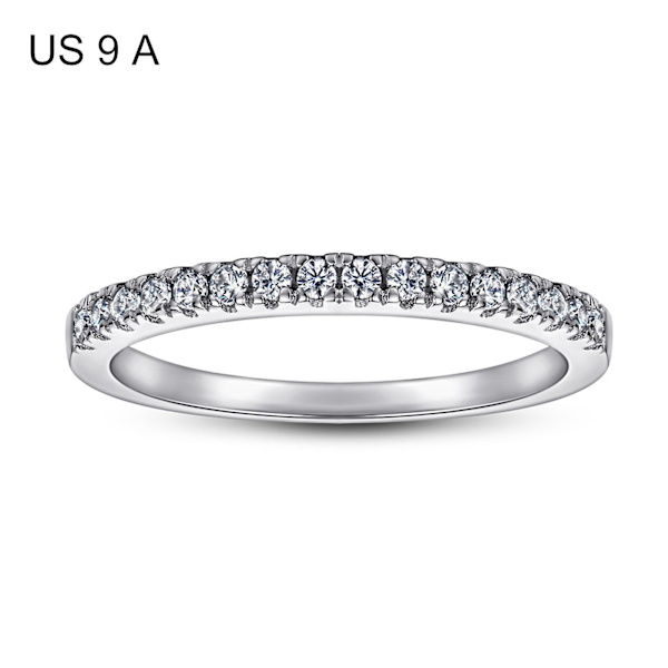 Elegant Damring i Modern Stil, Silver Effekt, Snygg Smycke för Kvinnor Platinum US 9 A