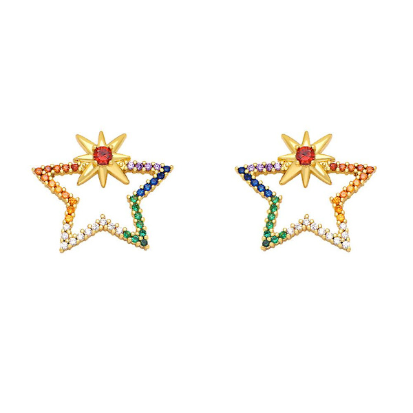 Örhängen Vintage Zirkon Hjärta Stud Mode Smycken Ac9450 star