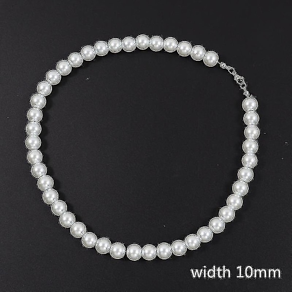 2022 Ny Trendy Imitation Pearl Halskæde Mænd Temperament Simple Håndlavet 8mm 55cm