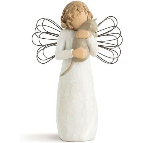 Engel av vennskaps-ornament, håndskåret og malt figur C