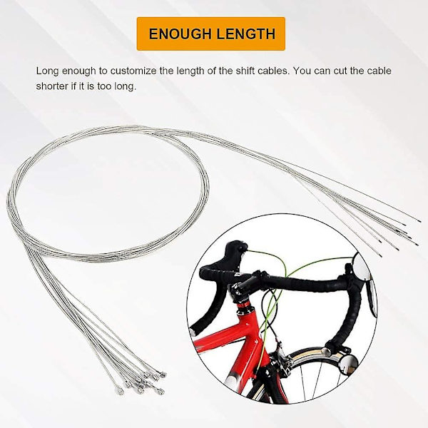 10 stk. 2m stål derailleur kabel, skifte kabel, universal cykel bremsekabel