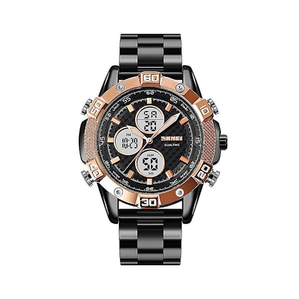 Herrmode Sport Kvarts Dubbel Display Digital Vattentät Klocka 1838
