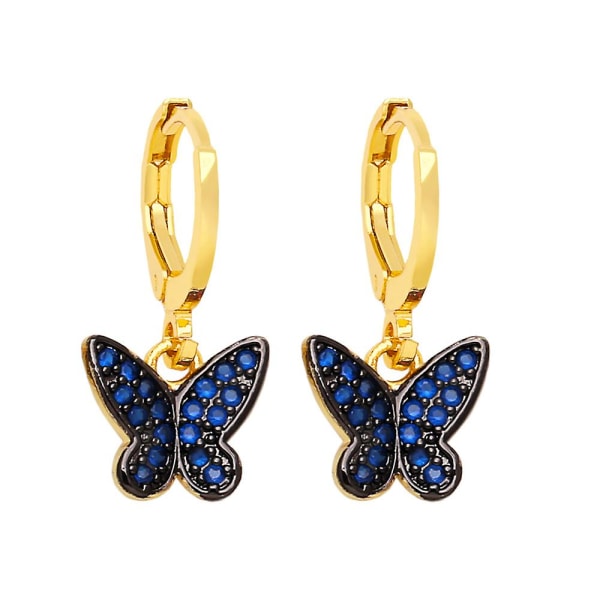 Örhängen Vintage Zircon Butterfly Modesmycken Ac10636 Blue