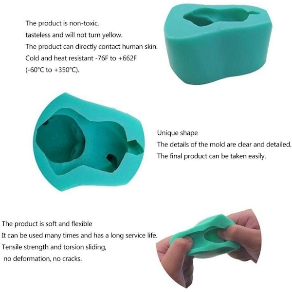 Harpiksform 3D Dyr Stereoskopisk Hjorte Harpiks Silikonform Sika Hjorte Silikon Lysform 3D Form til DIY Håndværk Kage De