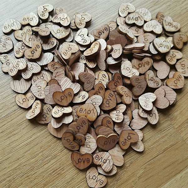 3 X 200 stk Trehjerte Skiver Disker Bryllup Fest Bord Scatter Dekor DIY Håndverk