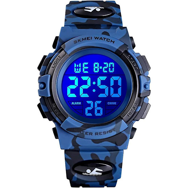 Pojkar Klocka Digital Sport Vattentät Elektronisk Barn Klockor Alarm Klocka 12/24 H Stoppur Kalender Pojke Flicka Armbandsur