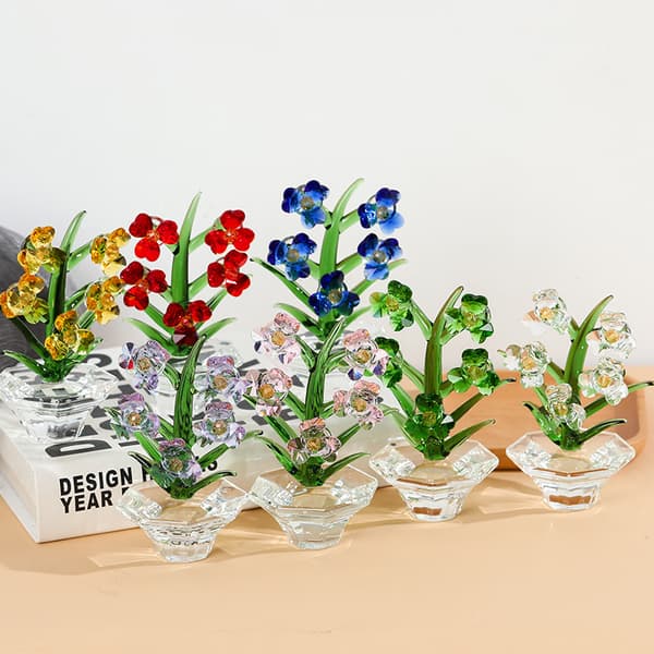 1 stk. (Blå) Krystallorkidé Blomsterfigur Solfanger Jul