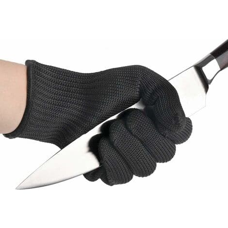 Sikkerhedshandsker til mænd i kevlar garn og rustfrit stål M Sort