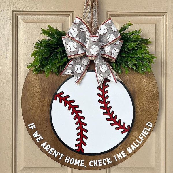 Dekorativ skylt Miljövänlig Förbättra mysig och rustik känsla Vackert runt print Dekorera trä Välkommen Baseball Dekorskylt Bakdörrsförsörjning