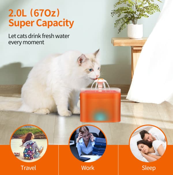 Automatisk cirkulerende vanddispenser til kæledyr Smart vanddispenser til kæledyr (orange)