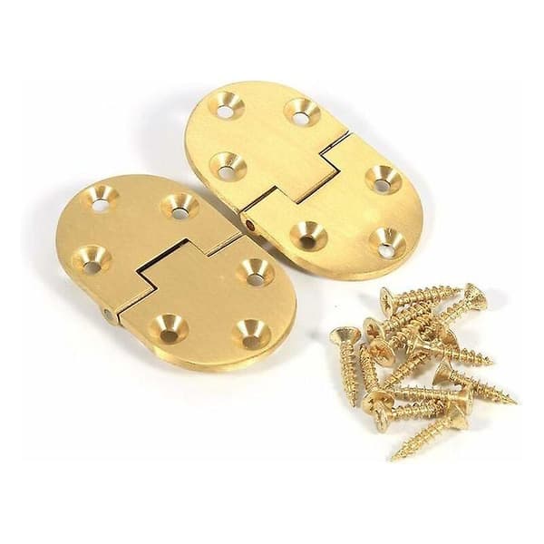 2 stk. Solid Butler Hengsel Rund Kant 2-1/2\"x1-1/2\" Satengfinish med Skruer for Sammenleggbart Bord