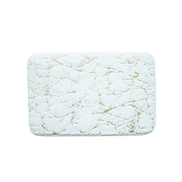 Bathroom, kitchen, toilet, non-slip absorbent mat, marble pattern floor mat, step mat, white, 60*90cm,