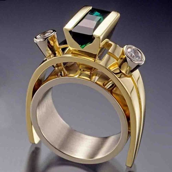 Mode Kvinnor Kubisk Zirkonia Inlagd Geometrisk Finger Ring Fest Smycken Present 4 US 10