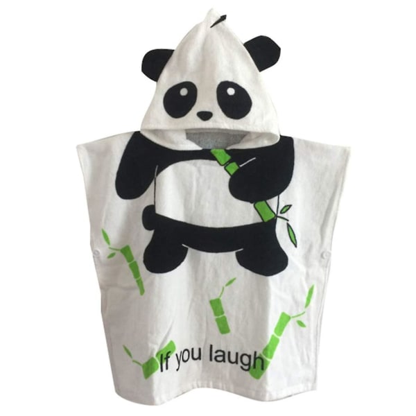 Handduk med huva i bomull, badkar/strand Poncho Panda