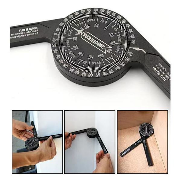 Alumiininen kulmamitta saha Protractor Angle Finder Gauge sisä- ja ulkopuolisella laserilla Tarkkuuskulma Finder puusepille, Pl