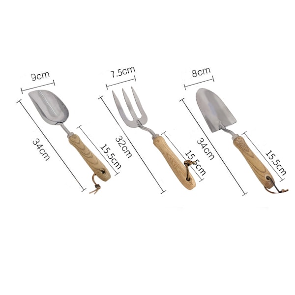 Hageverktøy, hageutstyr, rustfritt stål spade for planting blomster og luking, hageutstyr (tsubaki hage trigeminal håndtak),